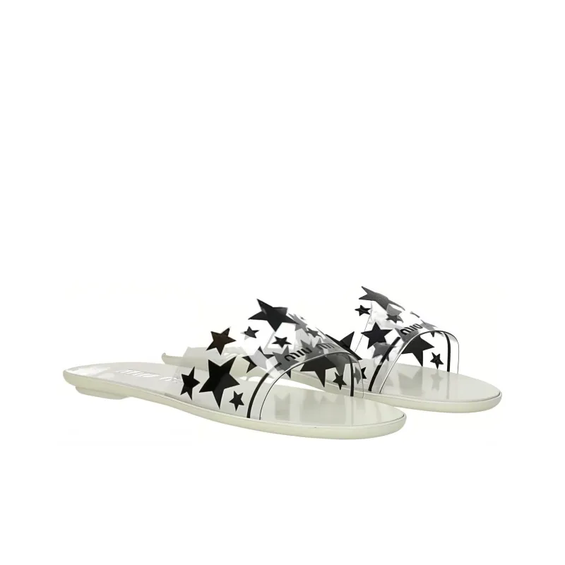 MIU MIU Slide Slippers Women's Black-3