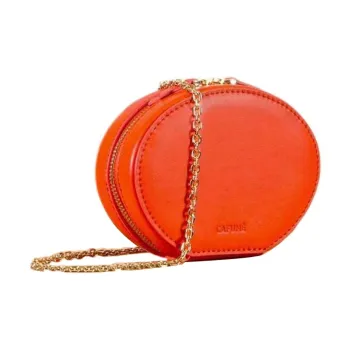 CAFUNE Cow Leather Shoulder Bag Crossbody Bag Women's Scarlet