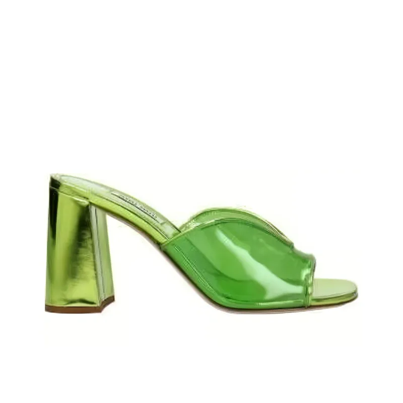 MIU MIU Slide Slippers Women's Green-1