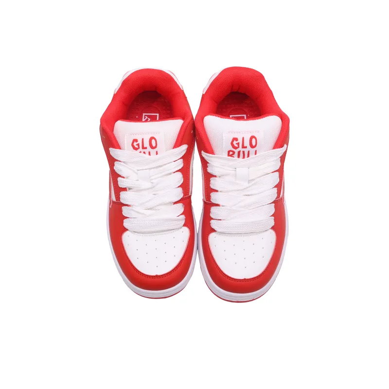 GLO BULL Skateboard Shoes Unisex Low Top White Red-3