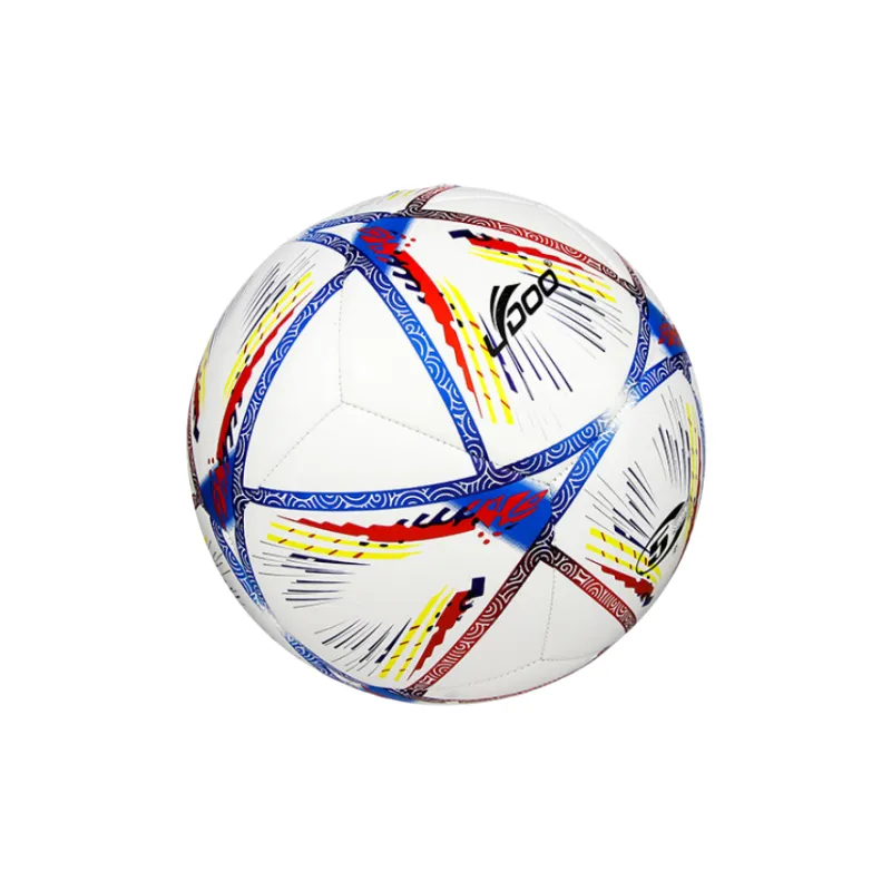 Ledo Size 5 Soccer PU Machine Stitched Soccer Ball Unisex White-2