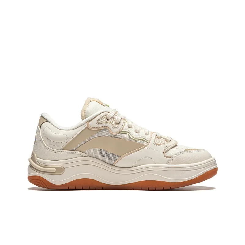 LiNing Future Flow Cushioning Support Wear-Resistant Slip-Resistant Low-Top Casual Shoes Women's Beige Umber-1