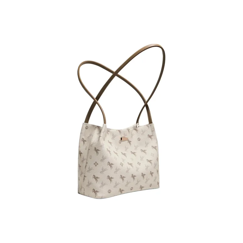 Marino Orlandi Synthetic Leather Tote Bag Shoulder Bag Large Size Women's Ecru-3
