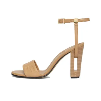 FENDI Dolphin Logo Embossed Ankle Strap Sandals Women's