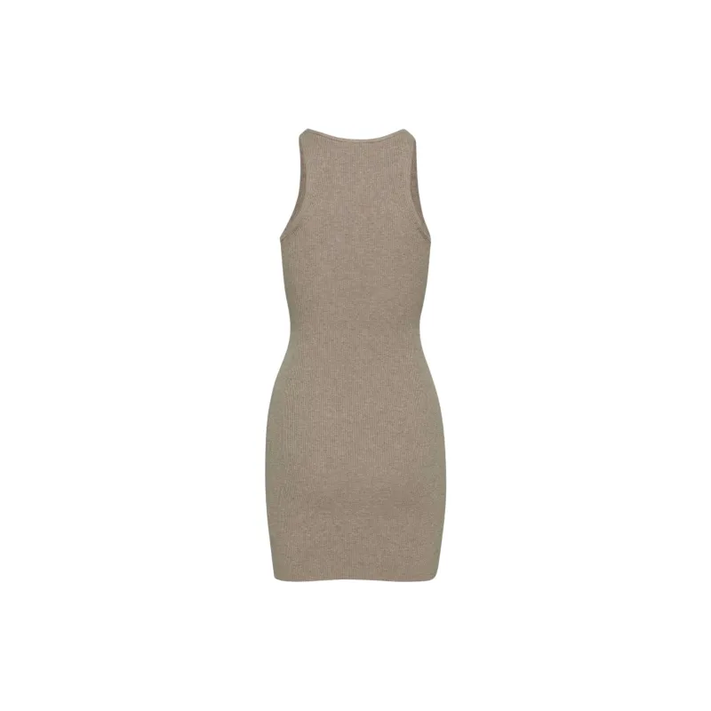 ARITZIA Wilfred Free Cut-Out Knit Tank Mini Dress Sleeveless Dress Women's H. Deep Taupe-1