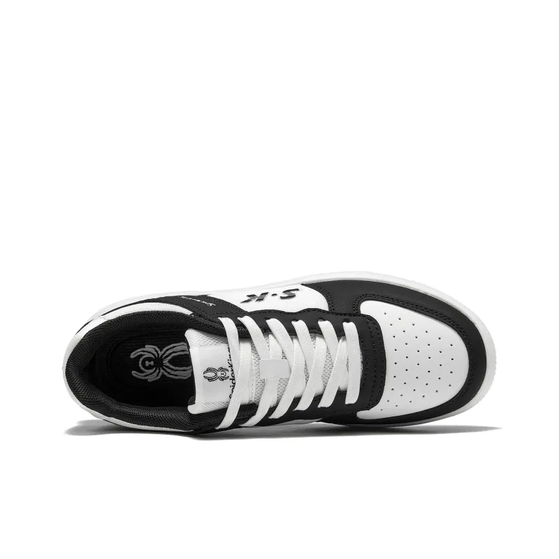 Spider King Low Top Skateboard Shoes Women's Black White-1