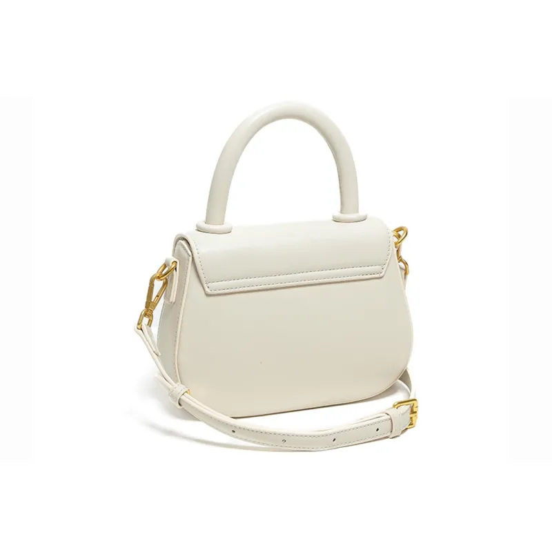 COMELY PU One Shoulder Handbags Small Size Women's Crescent White-3