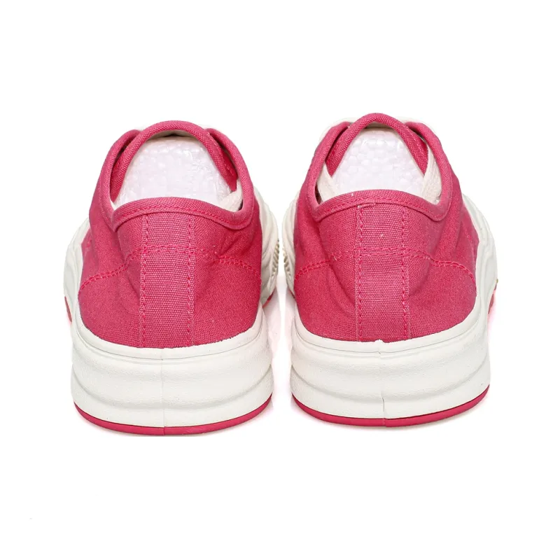 B10CROWN Anti Slip Wear Resistant Breathable Lightweight Low Top Canvas Shoes Women's Rose Red-5