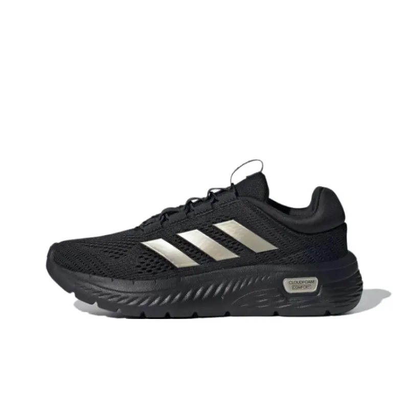 Adidas Cloudfoam Comfy Core Black Champagne Met. Cloud White Women's-0