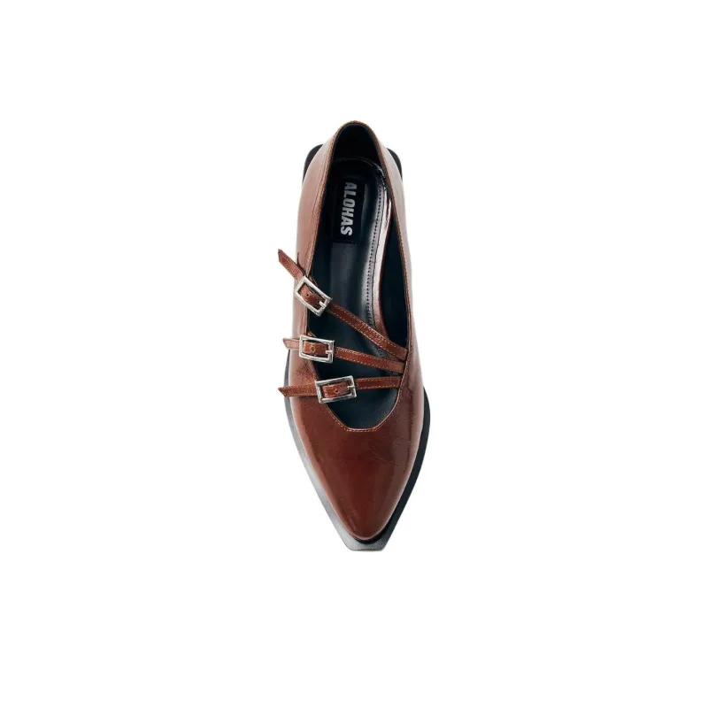 ALOHAS Jive Oni Casual Single Shoes Women's Brown-4