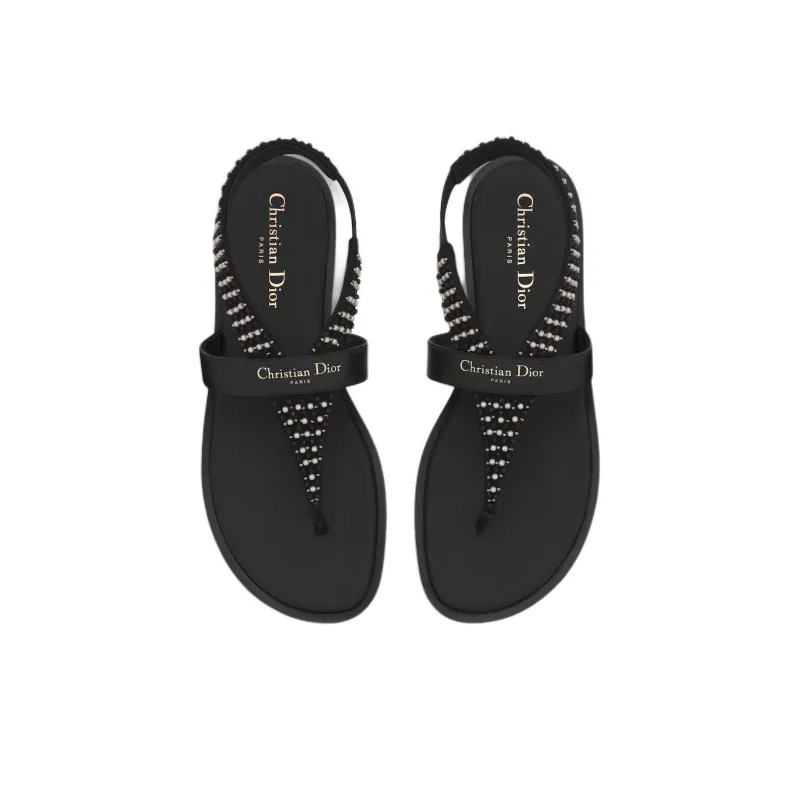 DIOR Eclat One Strap Sandals Women's Black-3
