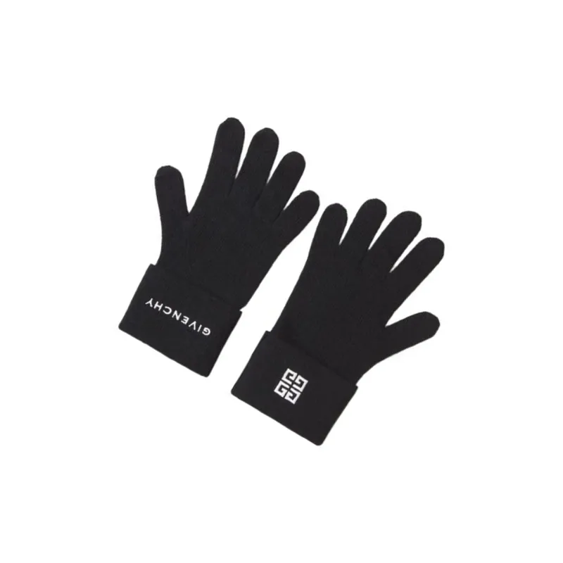 GIVENCHY Wool Cashmere Knit Gloves Men's Black-2