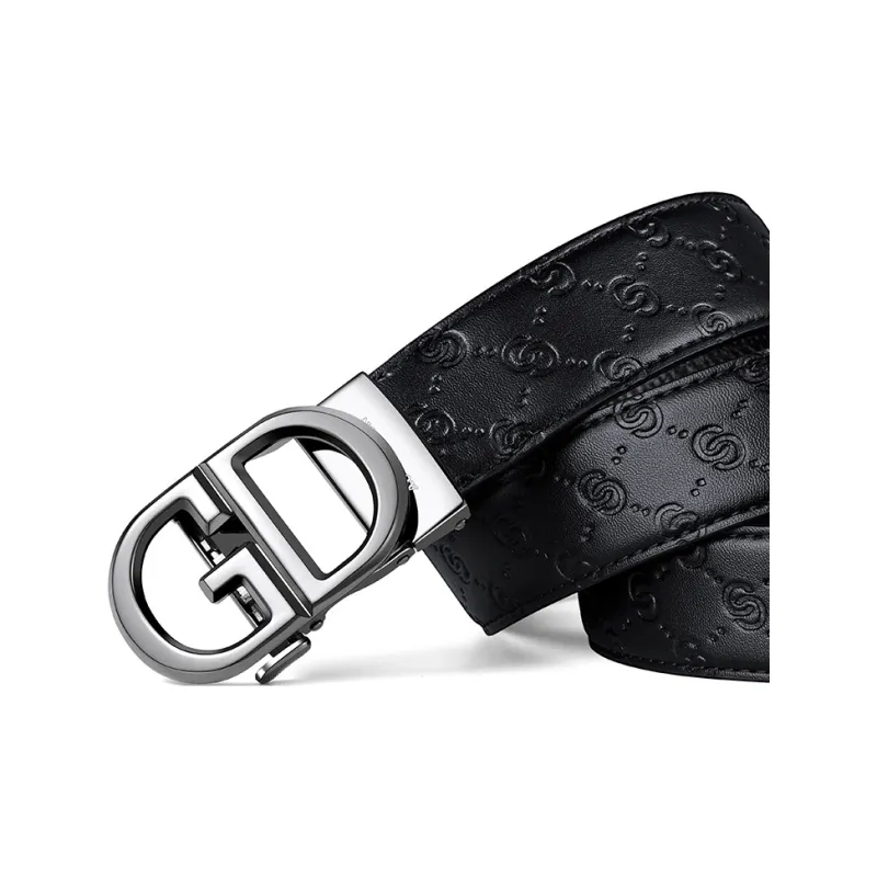 AUGTARLION Genuine Leather Automatic Buckle Business Youth Cow Leather Leather Belts Men's Width  3.5cm-3