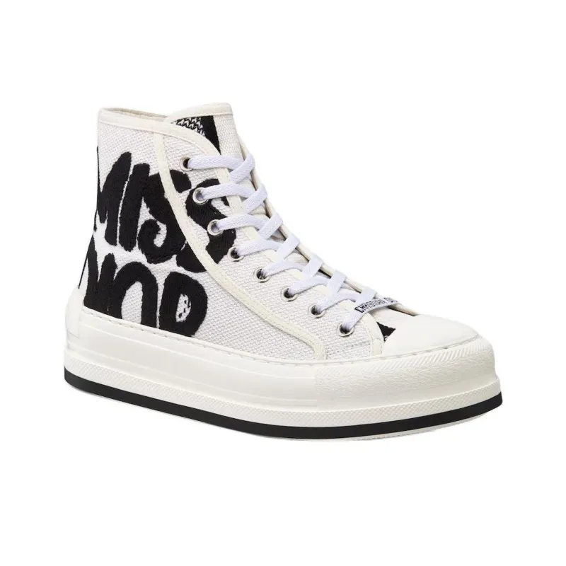 DIOR Walk'n'Dior Platform Shoes High Top Skateboard Shoes 3.5cm Women's White-2