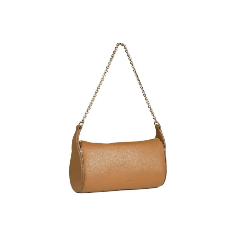 CAFUNE Pebbled Cow Leather Cylinder Bag Shoulder Bag Crossbody Bag Mini Women's Chestnut-1