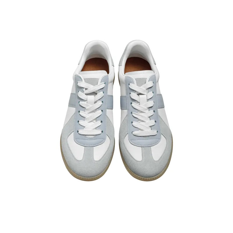 THOM WILLS Vintage Versatile German Army Trainers Low Top Skateboard Shoes Women's Blue White-2