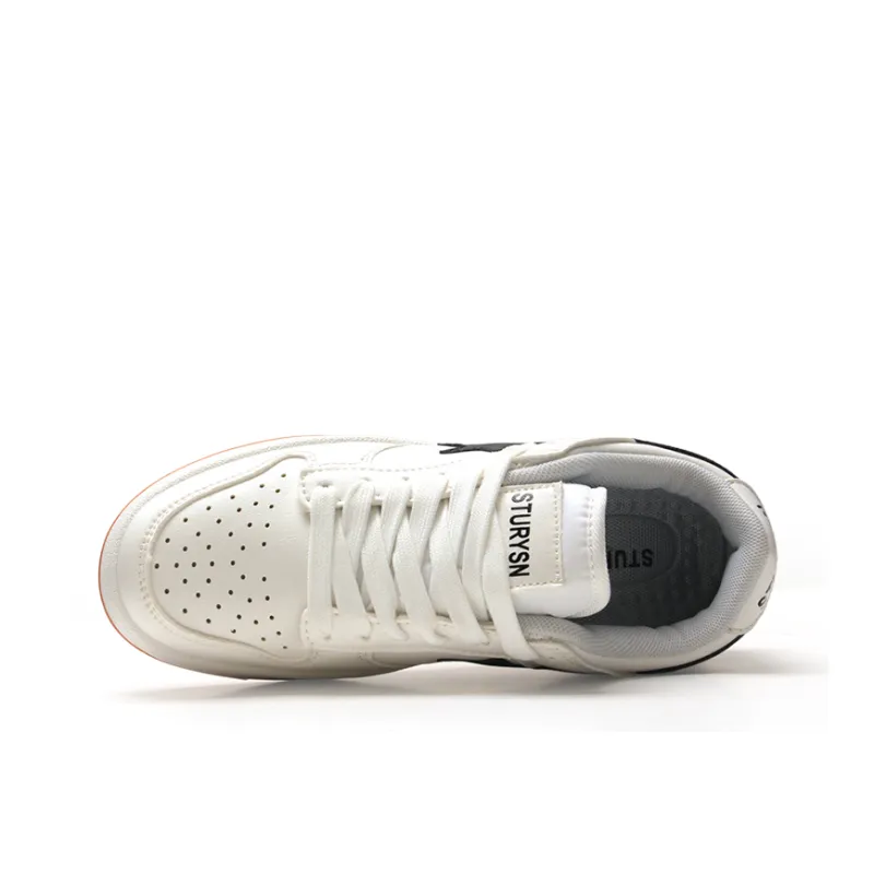 STUR YSN Wear resistant And Lightweight Low Top Skateboard Shoes Unisex White Black-4