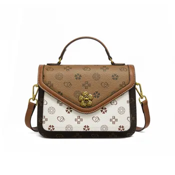 RED DRAGONFLY PVC Crossbody Handbags Regular Women's Brown Beige/Ecru