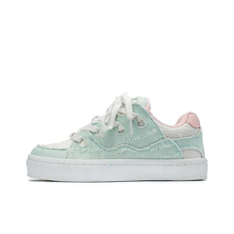 CVOJOO Gift Box Set Lightweight Low-Top Skateboard Shoes Women's Cyan-1