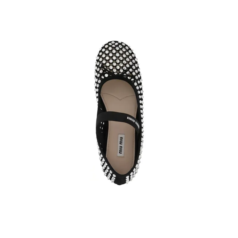 MIU MIU Ballerinas Black Satin-3