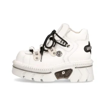NEW ROCK Mid-Top Casual Shoes Unisex White