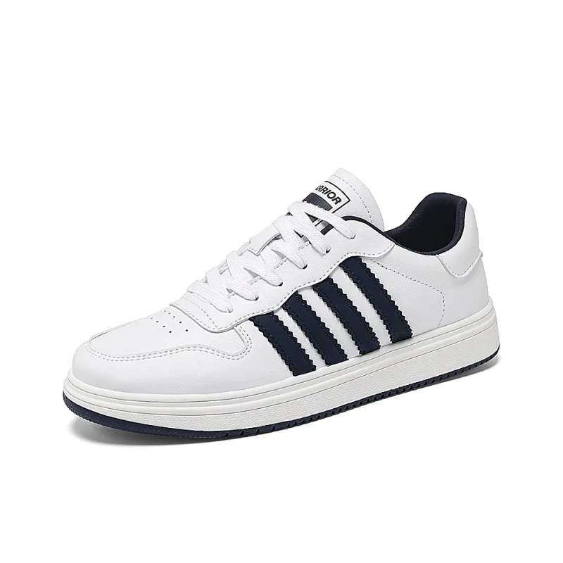 WARRIOR Skateboard Shoes Unisex Low Top White Navy Blue-1