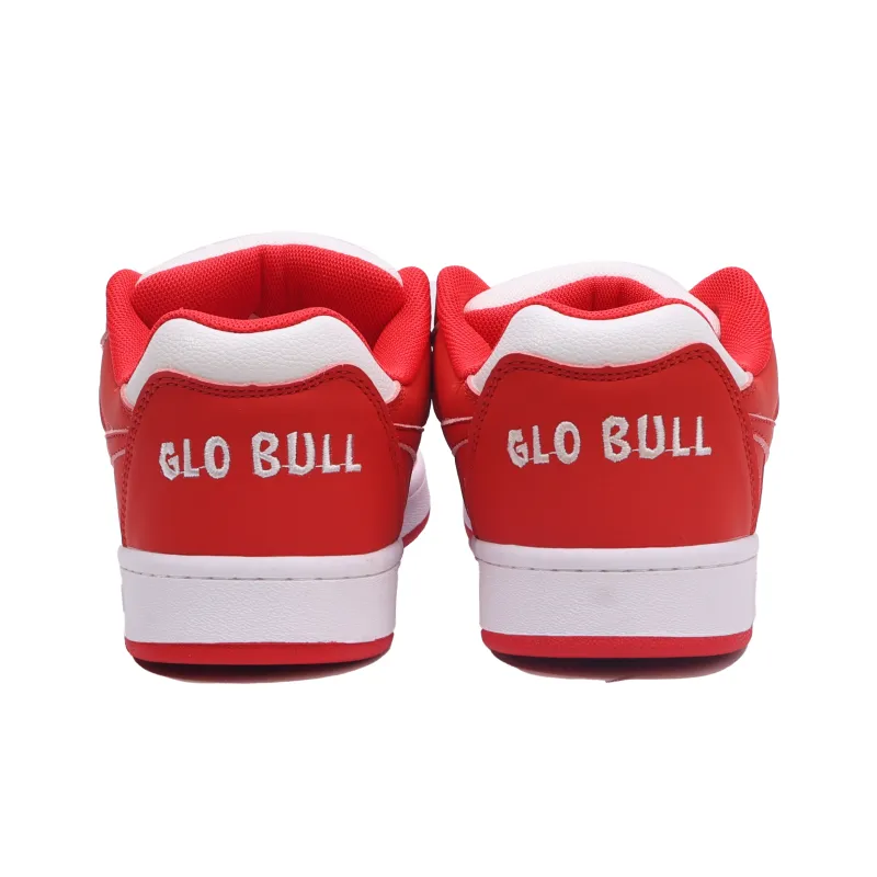 GLO BULL Skateboard Shoes Unisex Low Top White Red-4