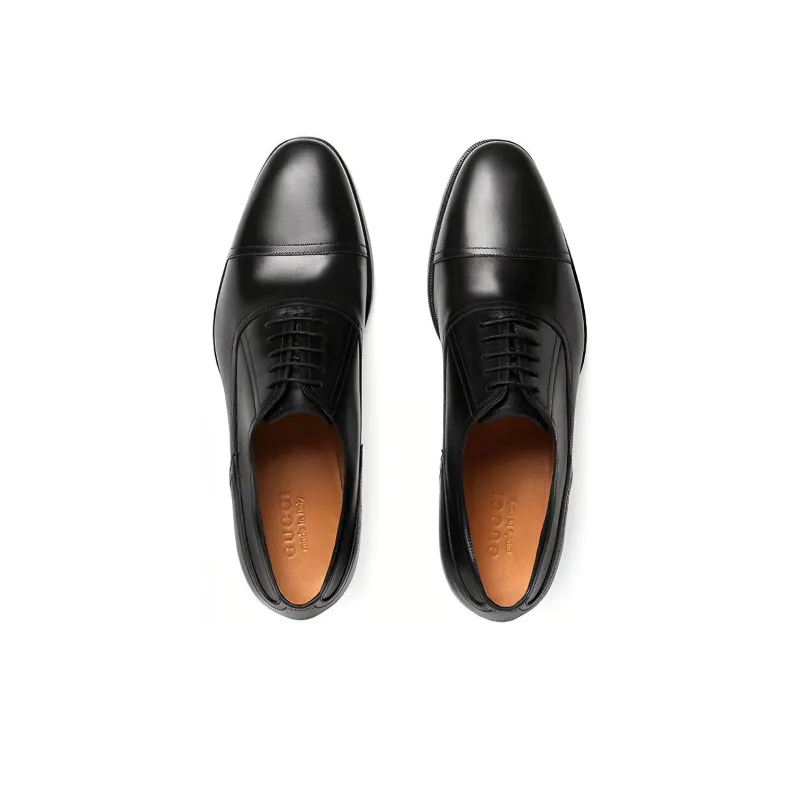 GUCCI Dress Shoes Men Low Top Black-2