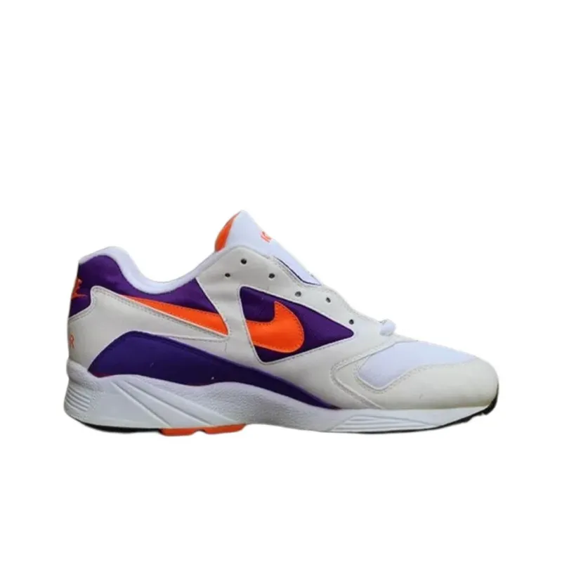 Nike Air Icarus Anti-Slip Wear-Resistant Low-Top Basketball Shoes Unisex White Orange Purple-1