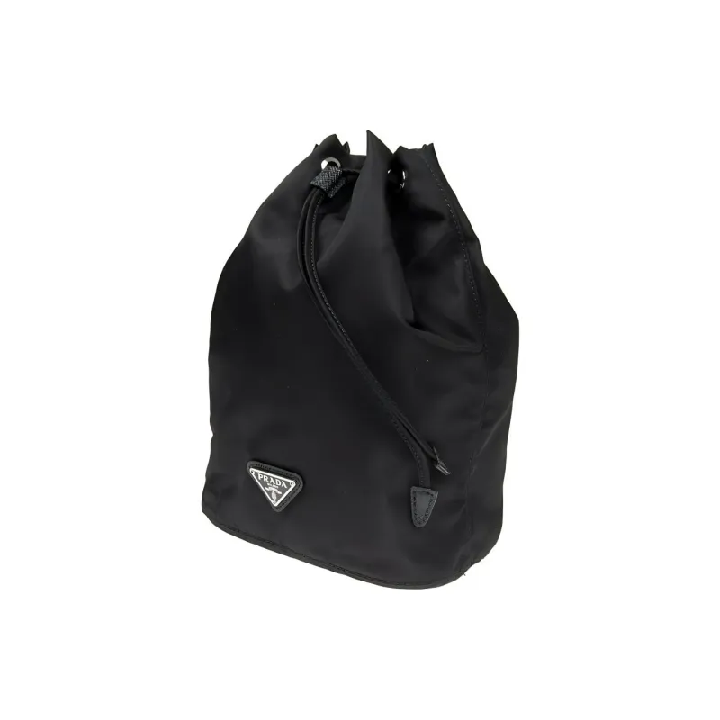 PRADA Nylon Makeup Bag, Toiletry Bag, Bucket Bag, Handbag Small Size Unisex Black-2