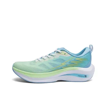 LPMX Popcorn Nylon Carbon Plate Training Fitness Racing Low Top Running Shoes Men's Lime Green Light Moon Blue