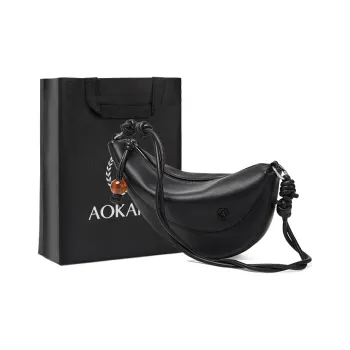 AOKANG Cow Leather Dumpling Bag Shoulder Bag Crossbody Bag Regular Women's Classic Black/Milkshake White/Cream Apricot