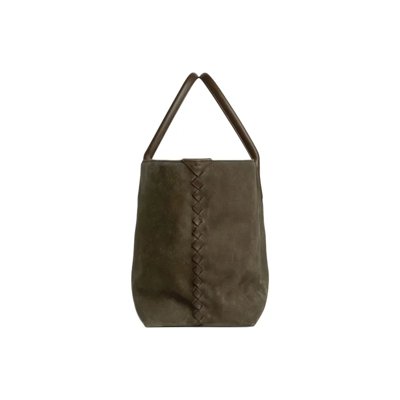 Bottega Veneta Suede Tote Bag Shopping Bag Handbag Large Size Men's Camo & Khaki-1
