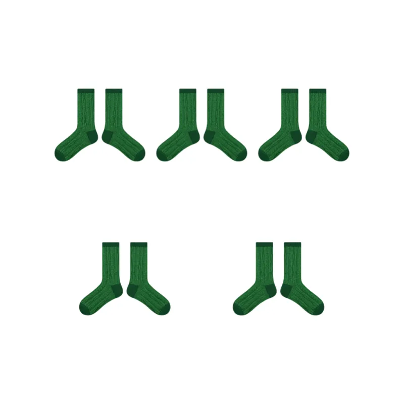 Vine Color Mid Calf Socks Women's 5 Pack-1