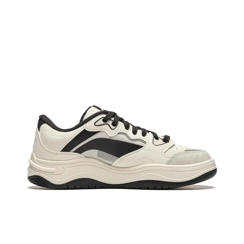 LiNing Future Flow Cushioning Support Wear Resistant Slip Resistant Low Top Skateboard Shoes Women's White Black-1