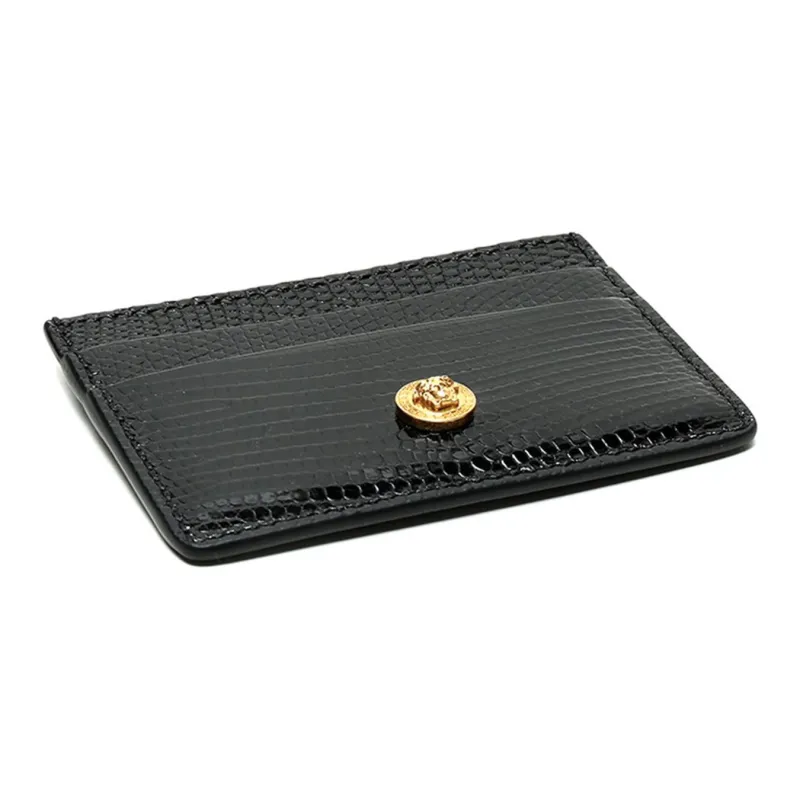 FANSIZHE Leather Card Holder Card Holder Unisex Black-3
