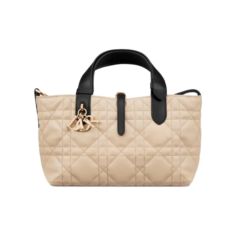 DIOR Calfskin Handbag Trumpets Women's Beige-0