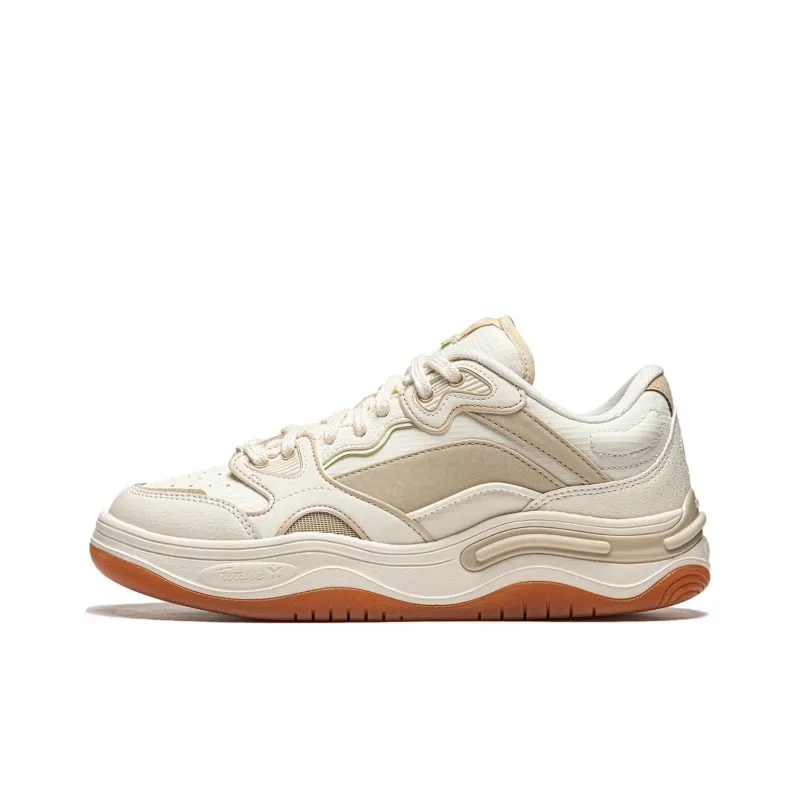 LiNing Future Flow Cushioning Support Wear-Resistant Slip-Resistant Low-Top Casual Shoes Women's Beige Umber-0