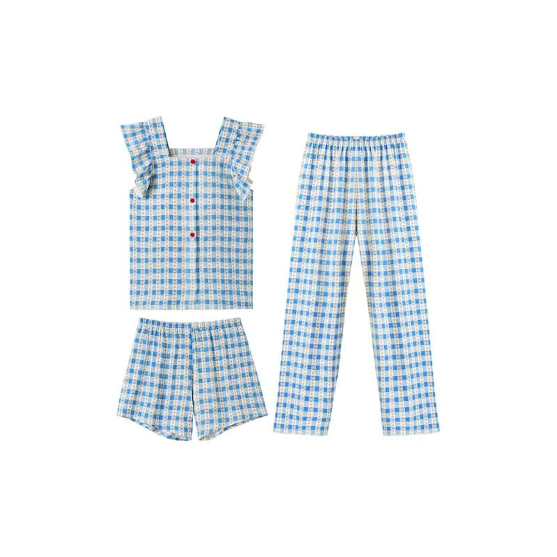 OUSHIBO Pajama Set Women's Blue-0