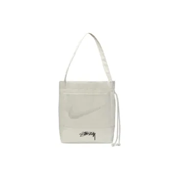 Nike Stussy Collaboration Canvas Tote Bag Shopping Bag Shoulder Bag Handbag Regular Unisex White