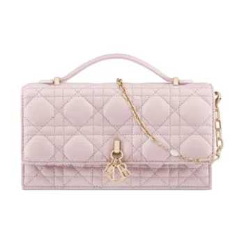 DIOR Lambskin Shoulder Bag Crossbody Bag Handbag Mini Women's Soft Pink