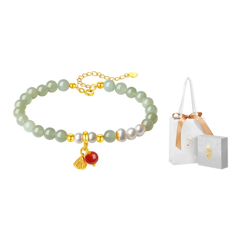 MAMADESHOUHU Hetian Jade Bracelets Pale Greenish White Jade Women's-2