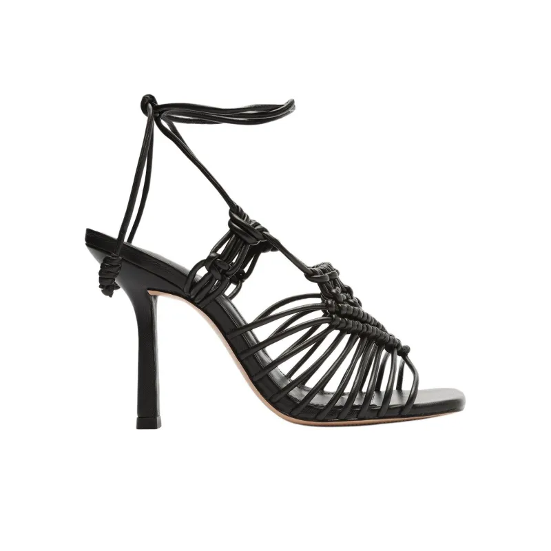Schutz Adin Strap Sandals 11cm Women's Black-1