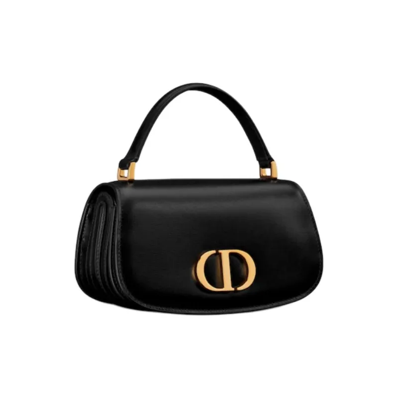 DIOR 30 Montaigne Cow Leather Shoulder Bag Crossbody Bag Handbag Small Size Women's Black-2