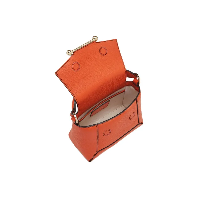 Strathberry Grained Calfskin Shoulder Bag Crossbody Bag Handbag Nano Women's Orange-3