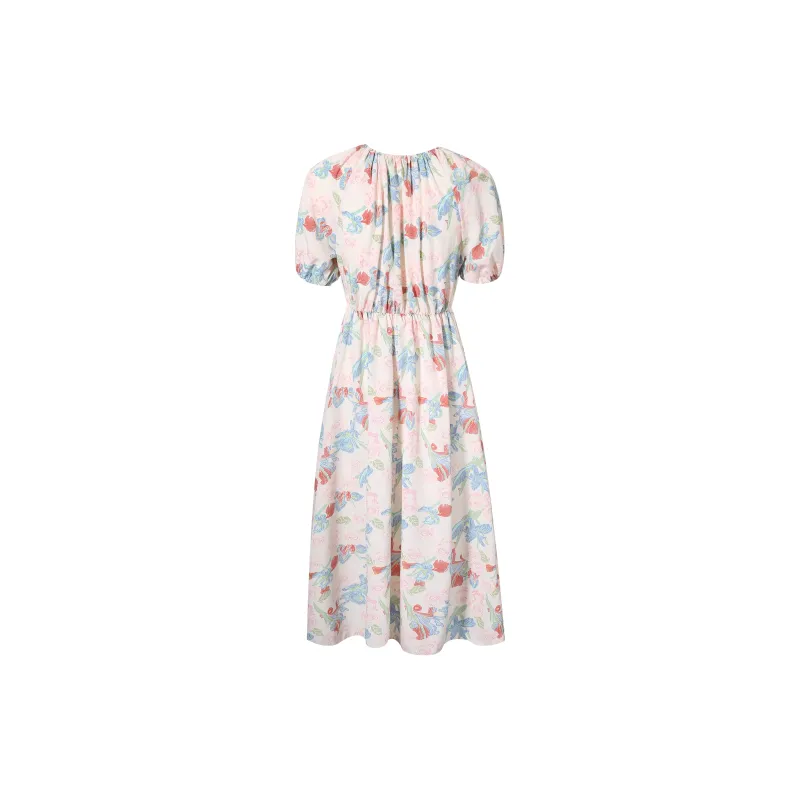 Zukizuki Short Sleeved Dresses Women's Pink-1