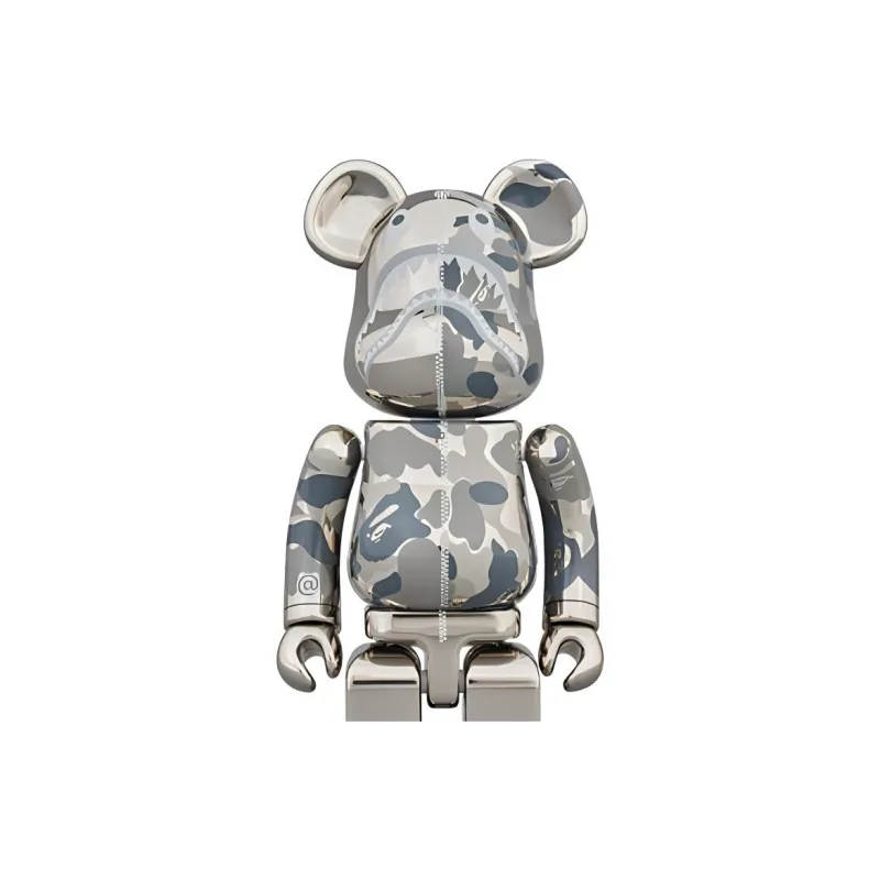 BE@RBRICK x BAPE Ultra Alloy Silver Trendy Figures-2