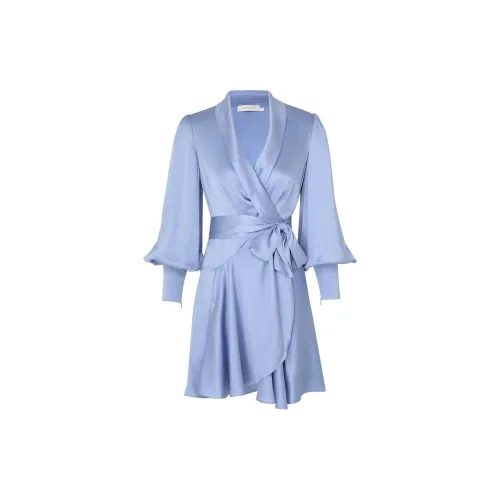 Zimmermann Long-Sleeved Dresses Women's Hydrangea Blue