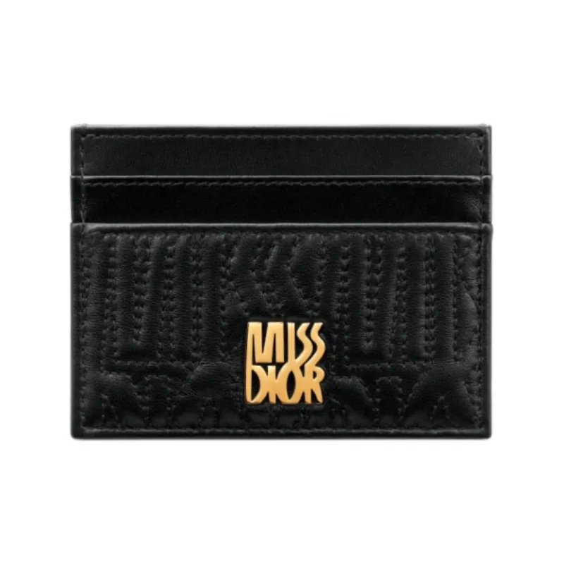 DIOR Miss Dior Lambskin Card Holder Card Holder Women's Black-0