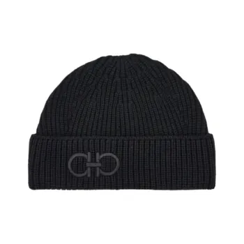 Ferragamo Gancini-logo Wool Beanie